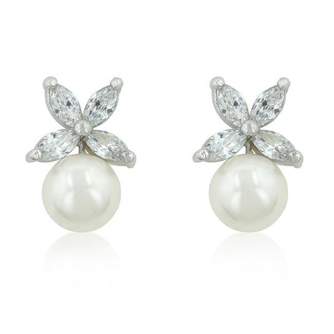 Butterfly Pearl Stud Earrings