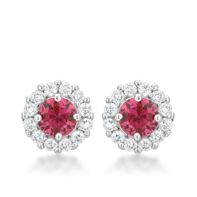 Bella Bridal Earrings in Pink