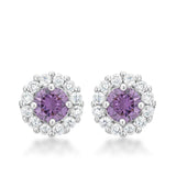 Bella Bridal Earrings in Purple