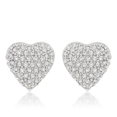 Special Pave Heart Earrings