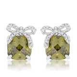 Olivine Drop Earrings with Bow