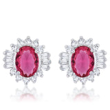 Chrisalee 3.3ct Ruby CZ Rhodium Classic Stud Earrings