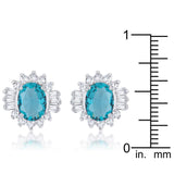 Chrisalee 3.3ct Aqua CZ Rhodium Classic Stud Earrings