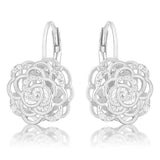 Maya 1.5ct CZ Rhodium Rose Drop Earrings