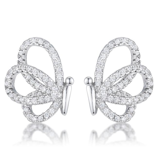 .45 Ct CZ Butterfly Stud Earrings