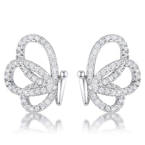 .45 Ct CZ Butterfly Stud Earrings