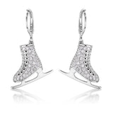 Delicate .85Ct Rhodium Plated Ice Skate Earrings