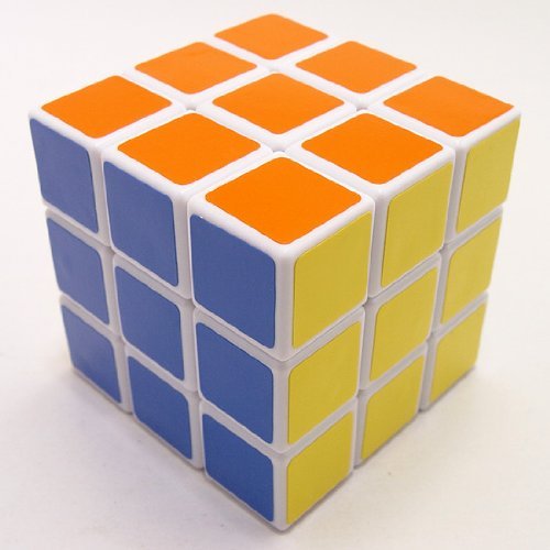 Lanlan Blue Magic 3X3 Sticker Speed Cube-White