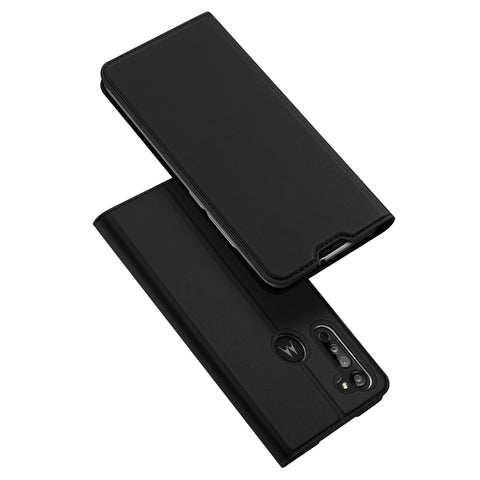 DUX DUCIS For Moto G8/G8 Power Leather Mobile Phone Cover Magnetic Protective Case Bracket with Cards Slot black_Moto G8