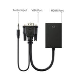 VGA Male to HDMI Female Adapter Converter Cable With 3.5 mm Audio Output 1080P VGA to HDMI for PC laptop to HDTV Projector PS4 black