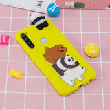 For Redmi NOTE 8T 3D Cartoon Painting Back Cover Soft TPU Mobile Phone Case Shell Striped bear