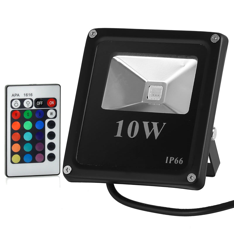 LED Flood Light - 10W, Waterproof, Outdoor Use, Multicolor, Remote Control