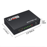 Full HD 1080P HDMI Splitter 1 in 4 out Hdmi Splitter with AC Adapter Supports 3D European regulations