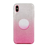 For iphone X/XS/XR/XS MAX/11/11 pro MAX Phone Case Gradient Color Glitter Powder Phone Cover with Airbag Bracket black