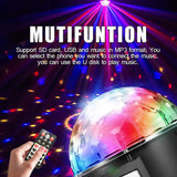 LED Disco Light - RGB, 9 LED, Bluetooth Music Play, TF Card Slot, 18w, 120-Degree Light Angle, Different Lighting Modes