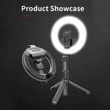 L07 5 Inch Ring Light Bluetooth Selfie Stick Portable LED Fill Light Mobile Phone Live Bracket black