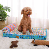 Breathable Heat Dissipation Massage Bed Mattress Sleeping Nest for Pet Dogs blue_L