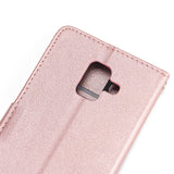 For Samsung A6 2018 Flip-type Leather Protective Phone Case with 3 Card Position Buckle Design Phone Cover  brown