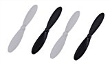 Hubsan H107-A02 Replacement Blades for X4 H107 Quadcopter - Black + White (4 PCS)