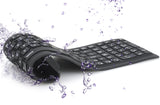 IP67 Bluetooth Wireless Keyboard - Supports PC, Mac, Android + IOS, Flexible Foldable Silicone, Waterproof, Dirt + Dustproof