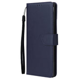 For HUAWEI PSmart 2020/Y5P/Y6P PU Leather Mobile Phone Cover with 3 Cards Slots Phone Frame black