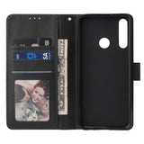 For HUAWEI PSmart 2020/Y5P/Y6P PU Leather Mobile Phone Cover with 3 Cards Slots Phone Frame black