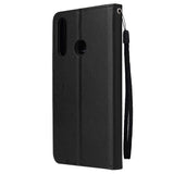 For HUAWEI PSmart 2020/Y5P/Y6P PU Leather Mobile Phone Cover with 3 Cards Slots Phone Frame black