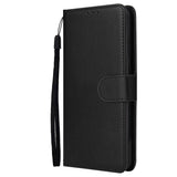 For HUAWEI PSmart 2020/Y5P/Y6P PU Leather Mobile Phone Cover with 3 Cards Slots Phone Frame black