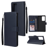 For HUAWEI PSmart 2020/Y5P/Y6P PU Leather Mobile Phone Cover with 3 Cards Slots Phone Frame black