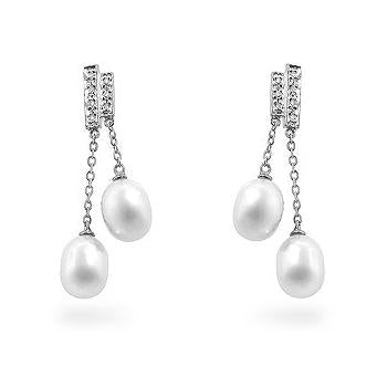 Pearl Diamond Dangles