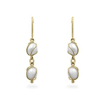 Yellow Gold Pearl Drops