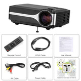 DLP Projector - FHD Support, 1000 Lumen LED, 800x480p Native Resolution, Built-In Speaker, HDMI, VGA, AV, USB