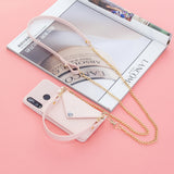 For HUAWEI P30/P30 Lite/P30 Pro Mobile Phone Cover with Pu Leather Card Holder + Hand Rope + Straddle Rope Pink