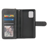 For Samsung A51 5G/A71 5G/Note 10 pro Pu Leather  Mobile Phone Cover Zipper Card Bag + Wrist Strap black