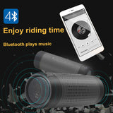 Bluetooth Speaker Bike Light - Bluetooth 4.1, 3W Speaker, IPX6 Waterproof, Flashlight, FM Radio, 3000mAh, Built-in Microphone