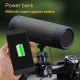 Bluetooth Speaker Bike Light - Bluetooth 4.1, 3W Speaker, IPX6 Waterproof, Flashlight, FM Radio, 3000mAh, Built-in Microphone