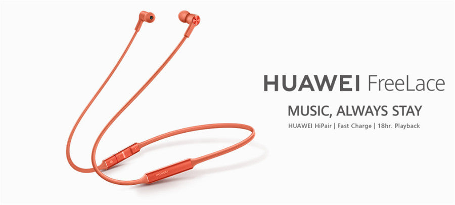 Huawei FreeLace Sport Earphone Huawei Bluetooth wireless Headset Memory Cable Metal Cavity Liquid Silicon Orange_Bluetooth 5.0