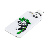 For iPhone 5/5S/SE/6/6S/6 Plus/6S Plus/7/8/7 Plus/8 Plus Phone Case 3D Cartoon Panda Bamboo Cellphone Back Shell Shockproof Smartphone Cover White