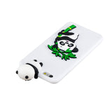 For iPhone 5/5S/SE/6/6S/6 Plus/6S Plus/7/8/7 Plus/8 Plus Phone Case 3D Cartoon Panda Bamboo Cellphone Back Shell Shockproof Smartphone Cover White