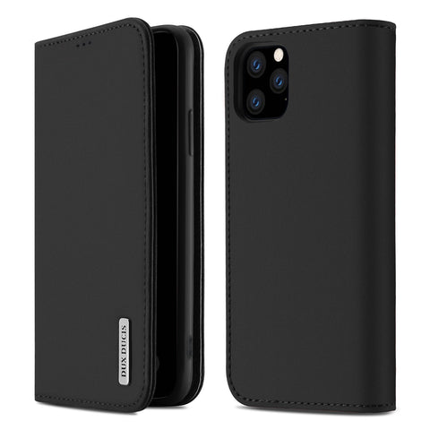 DUX DUCIS for iPhone 11 pro MAX 2019 Luxury Genuine Leather Magnetic Flip Cover Full Protective Case with Bracket Card Slot black