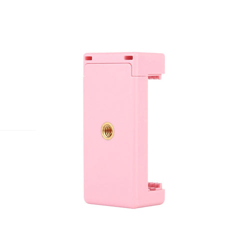 Phone Clamp Quick Release Clip Tripod Mount with 1/4 inch Screw Hole for Smartphone Pink