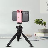 Phone Clamp Quick Release Clip Tripod Mount with 1/4 inch Screw Hole for Smartphone Pink