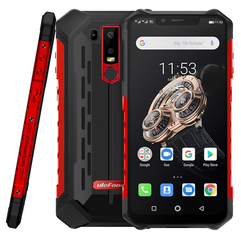 Ulefone Armor 6S Waterproof IP68 NFC Rugged Mobile Phone Helio P70 Otca-core Android 9.0 6GB 128GB wireless charge Smartphone red