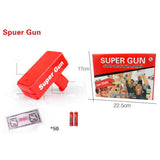 Electric Money Gun Toy Novelty Cash Shooter Adult Teen Toy Spuer Gun Banknote Tool 100 Banknotes