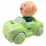 Children Cute Cartoon Inertia Car Mini Funny Pig Toy Car Gifts (Random Color)