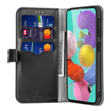 DUX DUCIS For Samsung A51/A71 Fall Resistant Mobile Phone Cover Magnetic Leather Protective Case Bracket with 3 Cards Slot black_Samsung A51