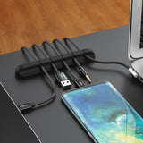 Cable Clamp Silicone USB Cable Adhesive Desktop Wire Organizer Winder Management Clip Black 3