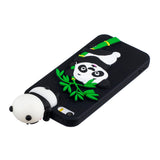 For iPhone 5/5S/SE/6/6S/6 Plus/6S Plus/7/8/7 Plus/8 Plus Phone Case 3D Cartoon Panda Bamboo Cellphone Back Shell Shockproof Smartphone Cover White