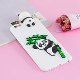 For iPhone 5/5S/SE/6/6S/6 Plus/6S Plus/7/8/7 Plus/8 Plus Phone Case 3D Cartoon Panda Bamboo Cellphone Back Shell Shockproof Smartphone Cover White