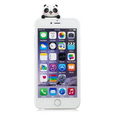 For iPhone 5/5S/SE/6/6S/6 Plus/6S Plus/7/8/7 Plus/8 Plus Phone Case 3D Cartoon Panda Bamboo Cellphone Back Shell Shockproof Smartphone Cover White